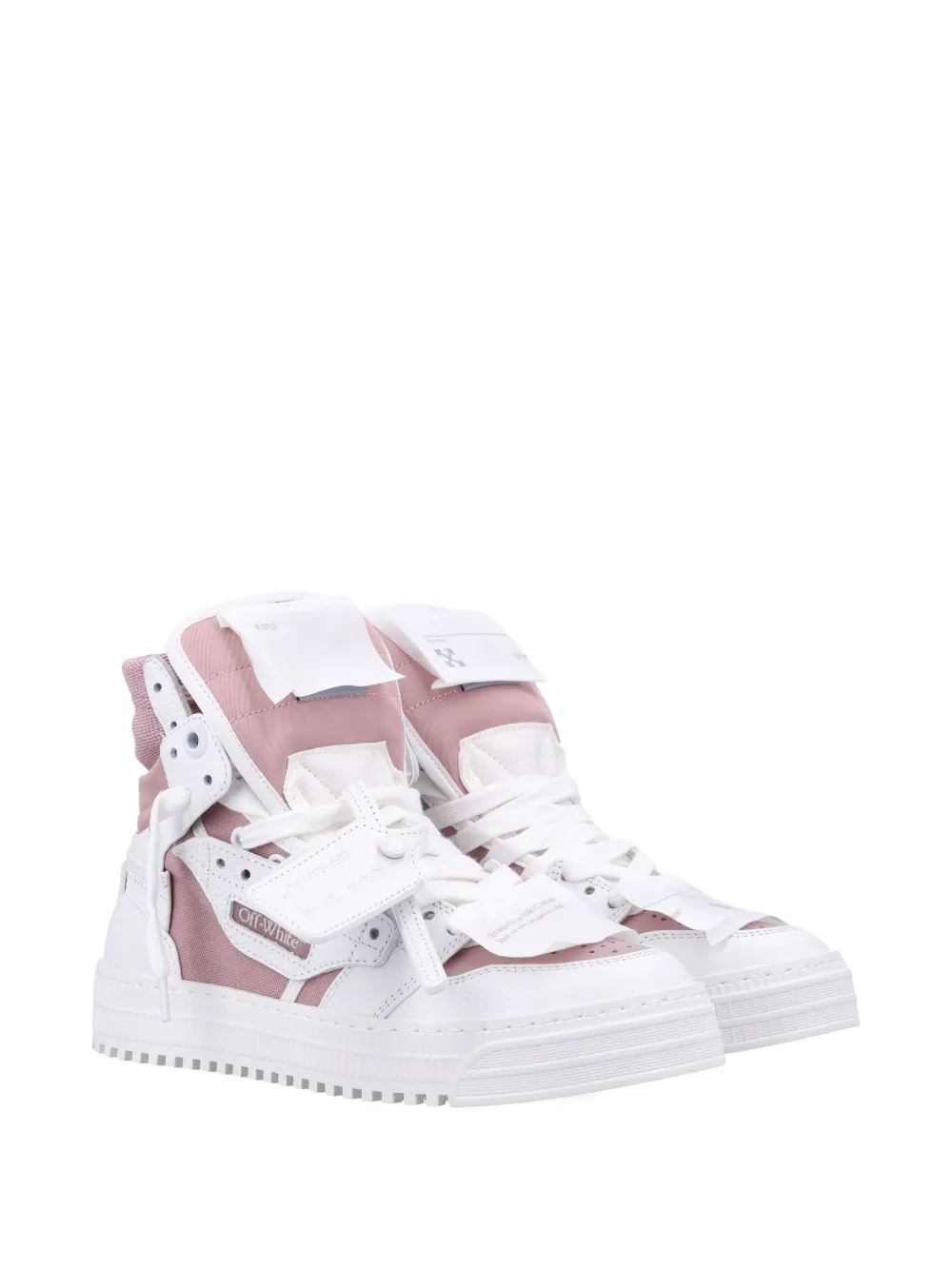 Off-White Court 3.0 high-top leather sneakers - Roze