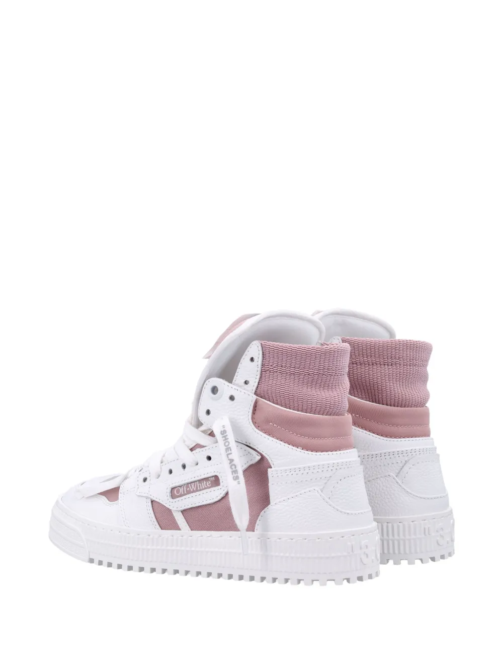 Off-white Court 3.0 High-top Leather Sneakers In Pink