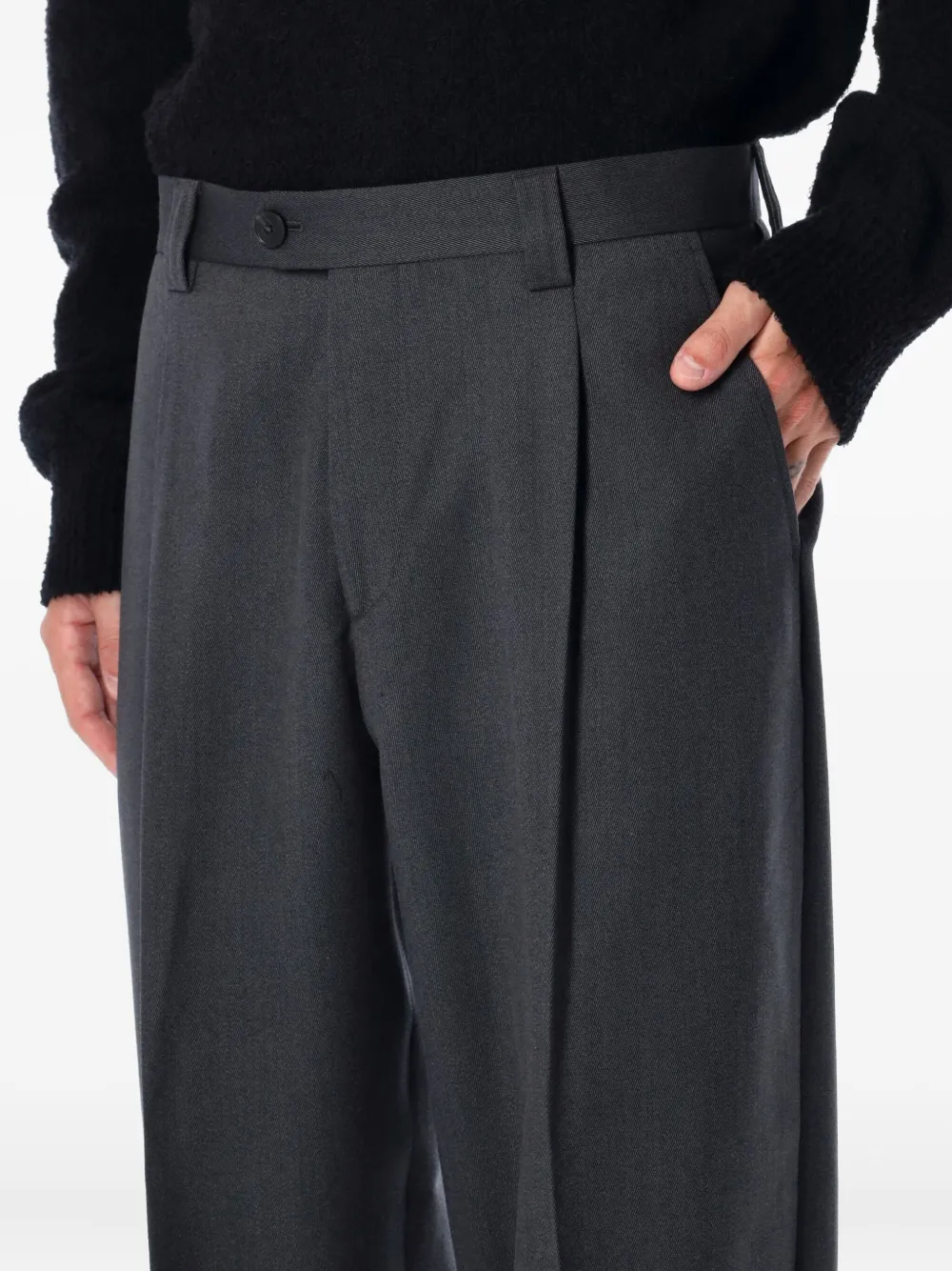 Mfpen Classic Wool Trousers Dark Grey In Gray
