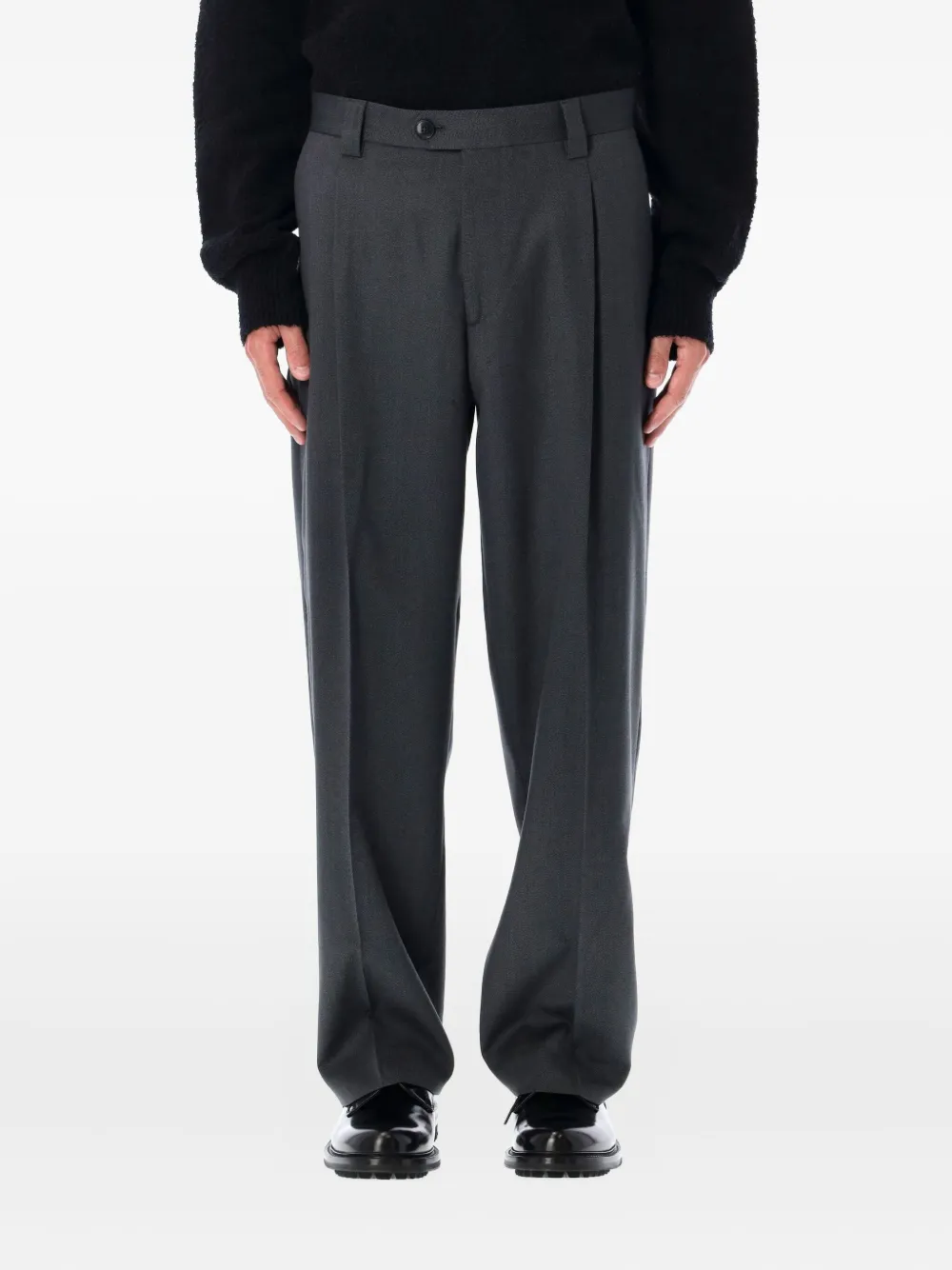 Mfpen Classic Wool Trousers Dark Grey In Gray
