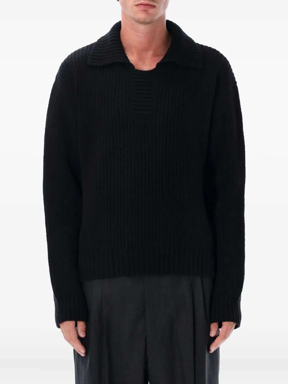 mfpen spread-collar wool sweater | Black | Image 1