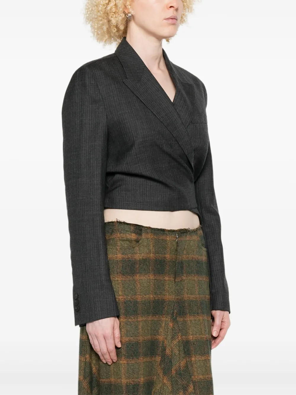 OUR LEGACY Wollen jack met visgraat patroon Grijs