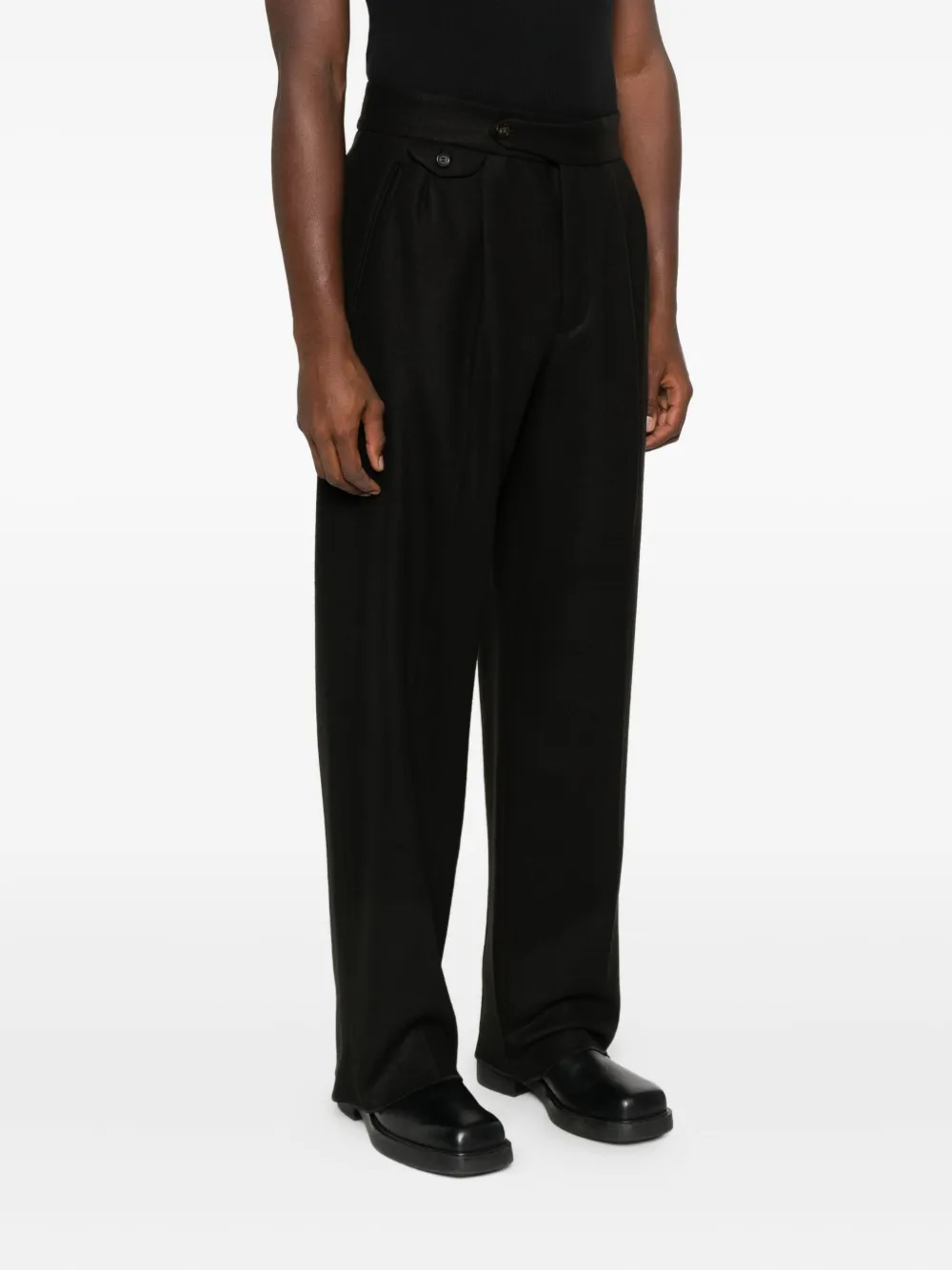 Emporio Armani Broek met geplooid detail Zwart