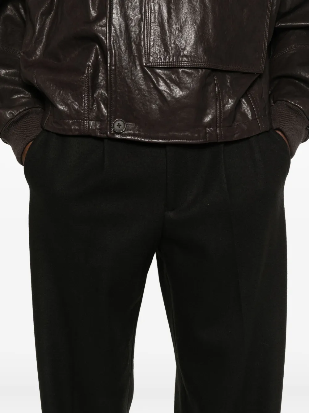 Emporio Armani Broek met geplooid detail Zwart