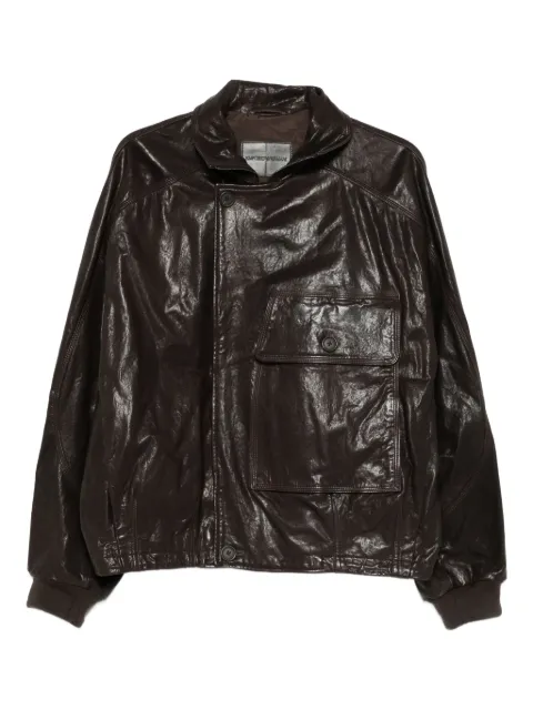 Emporio Armani patch-pocket leather jacket