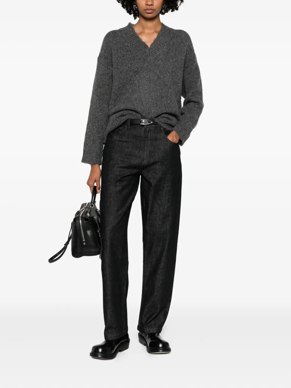 ENTIRE STUDIOS Trui met geborsteld effect Grijs