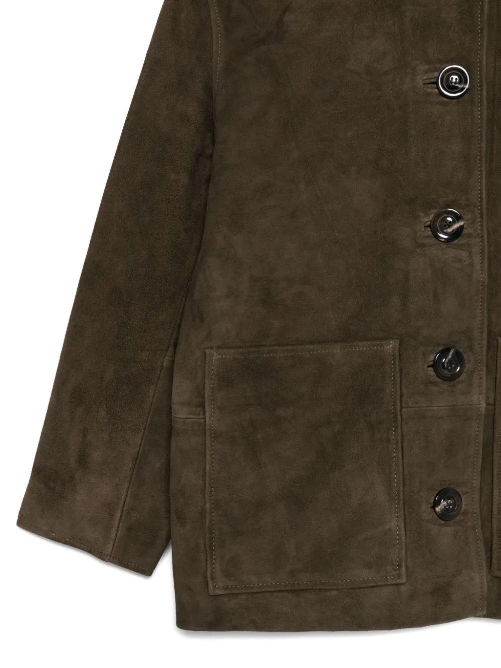 Soeur Vincenzo Suede Button-fastening Jacket In Green