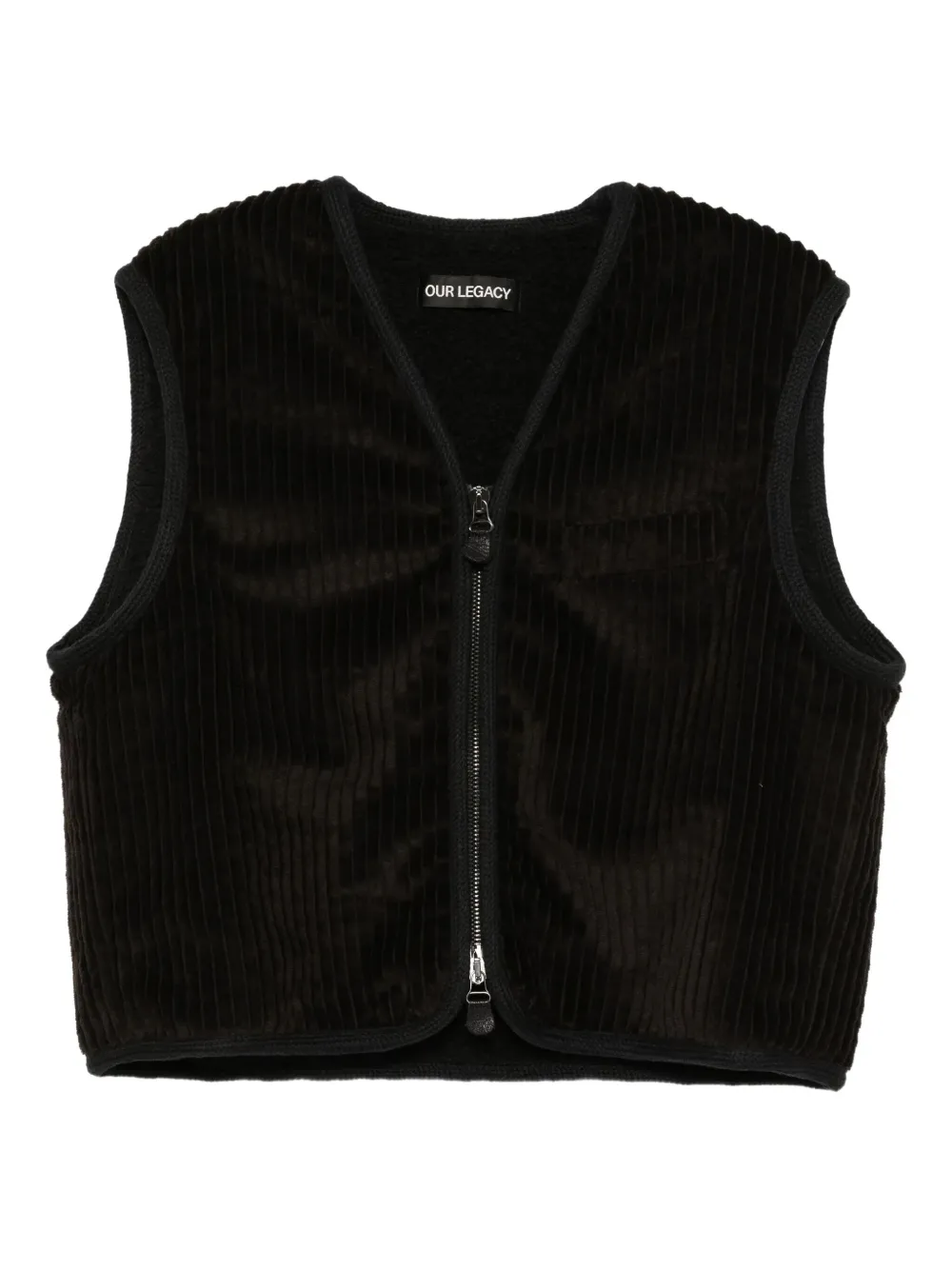 OUR LEGACY corduroy zip-up gilet | Brown | Image 1