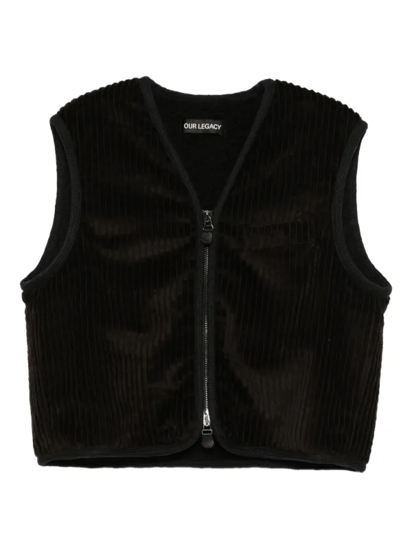 OUR LEGACY コーデュロイブラウンベスト OUR LEGACY コーデュロイ ジップベスト | ブラウン | FARFETCH JP