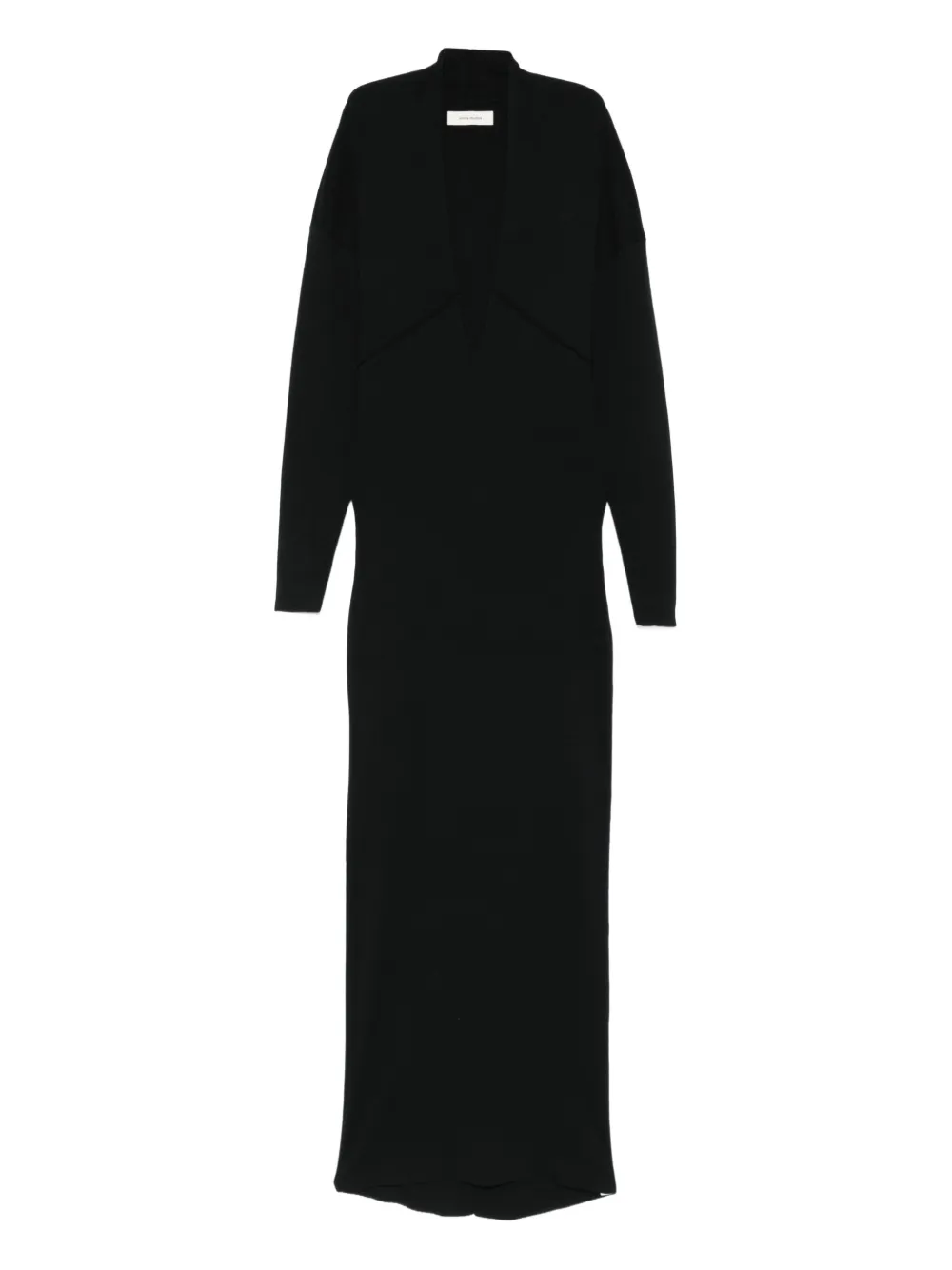 ENTIRE STUDIOS robe longue à col v | noir | Image 1