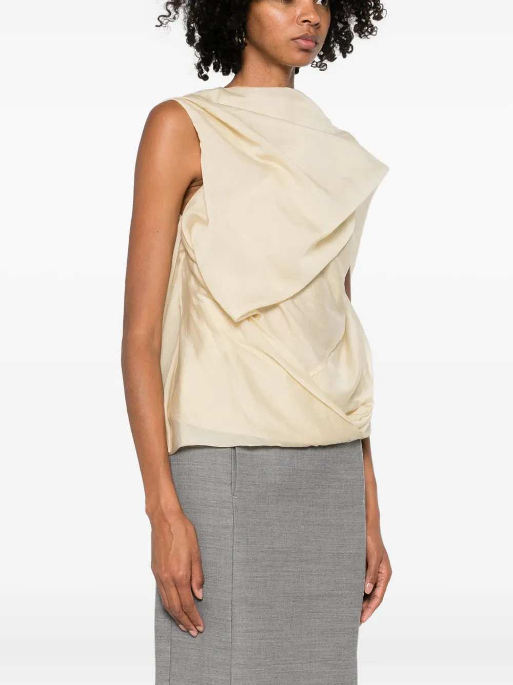 Entire Studios Draped Blouse In Brown