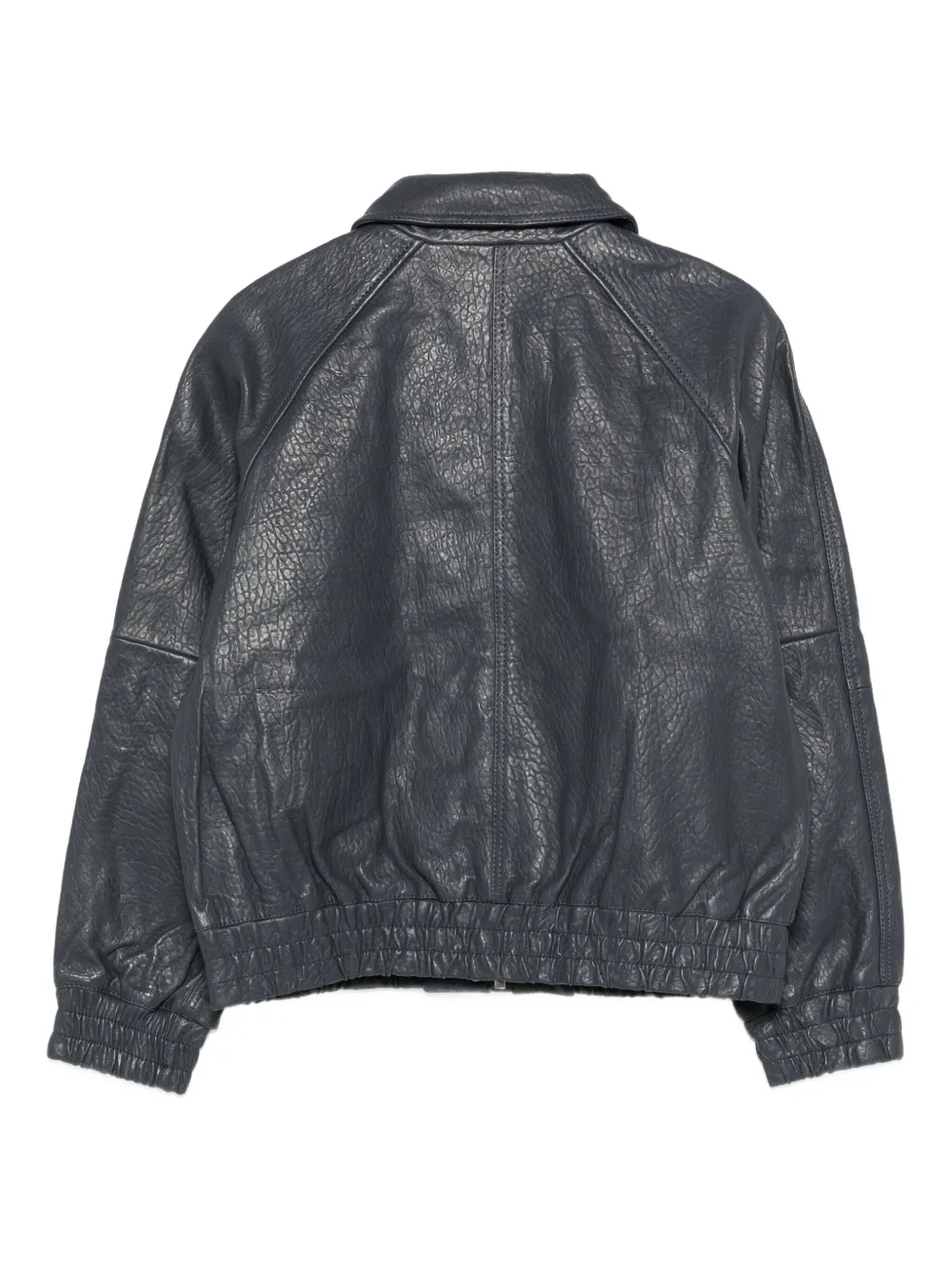 Samsoe & Samsoe Leather Coat In Blue