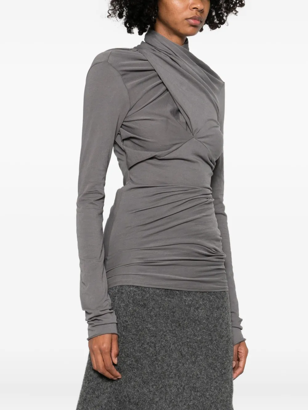 ENTIRE STUDIOS Gedrapeerde blouse Grijs