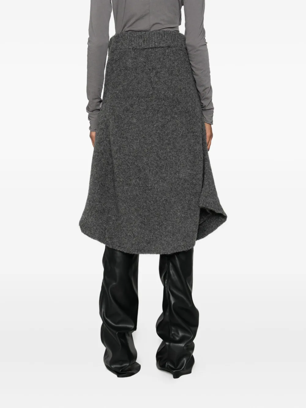Entire Studios Ribbed A-line Skirt In Gray
