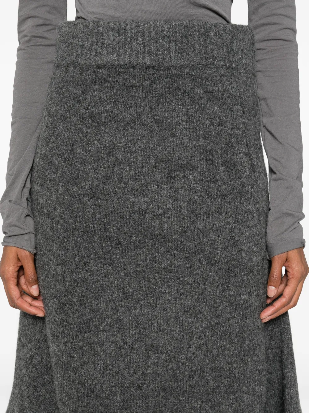 Entire Studios Ribbed A-line Skirt In Gray