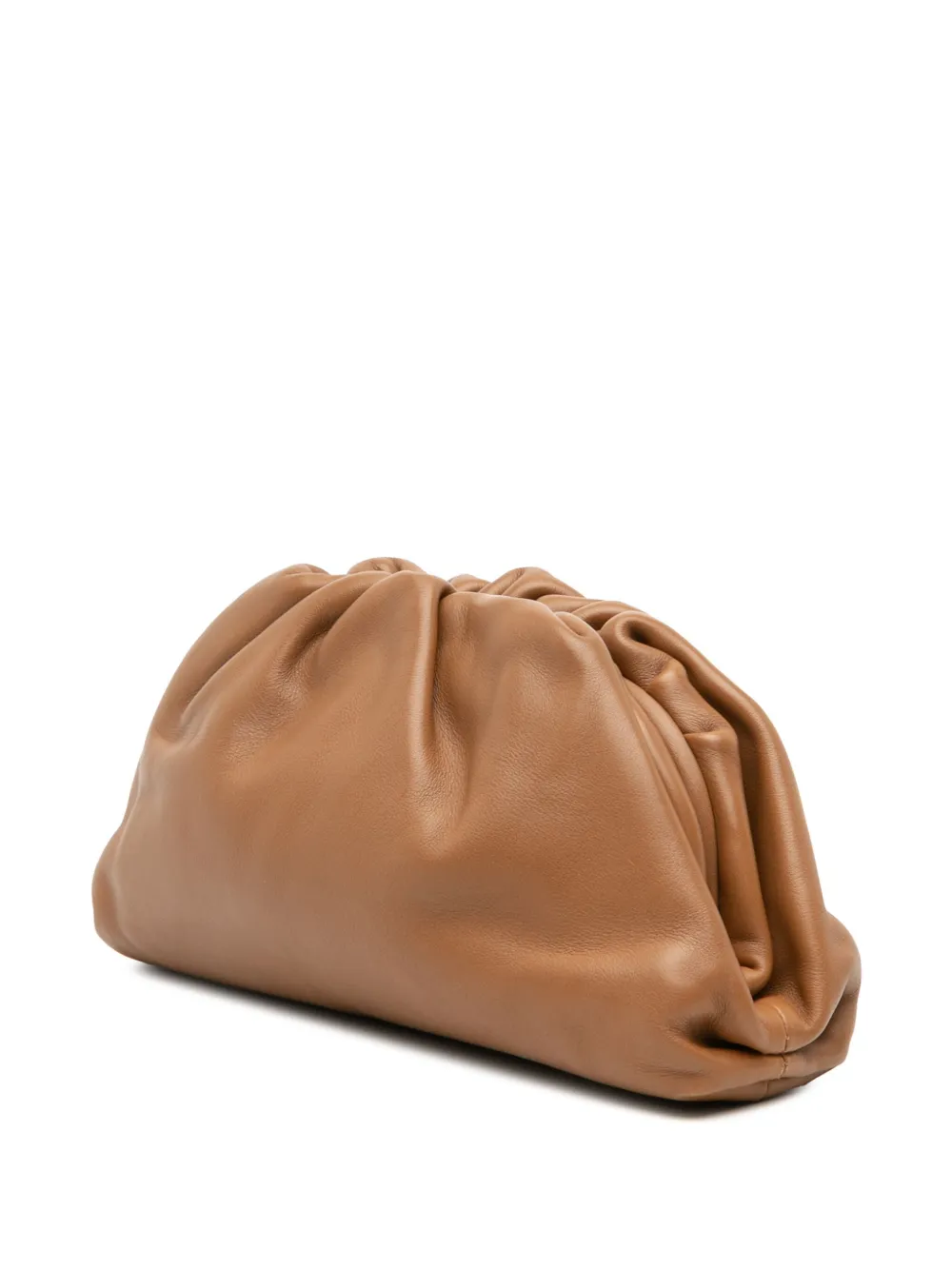Pre-owned Bottega Veneta 2012-2025 Lambskin The Mini Pouch Clutch Bag In Brown