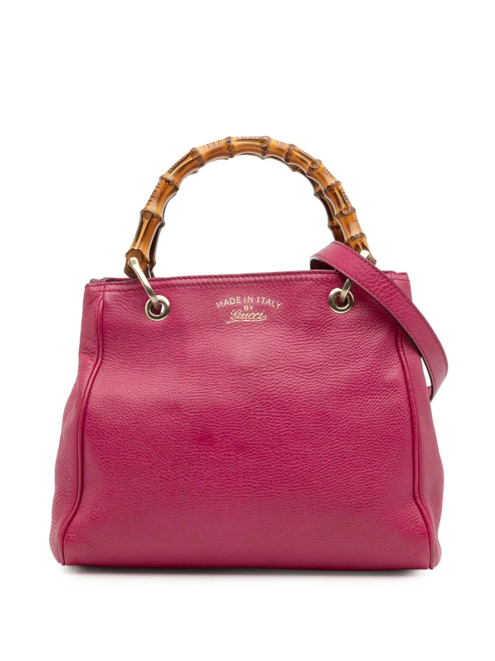 Gucci Pre-Owned 2016-2025 スモール カーフスキン バンブー ショッパー サッチェルバッグ - ピンク Gucci Pre-Owned 2016-2025 スモール カーフスキン バンブー ショッパー サッチェルバッグ - ピンク