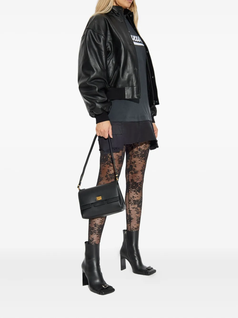 Balenciaga Gelaagde jurk met geborduurd logo Zwart