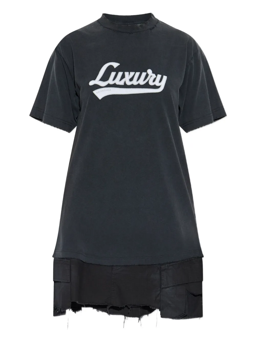 Balenciaga Abito a strati con ricamo - Nero