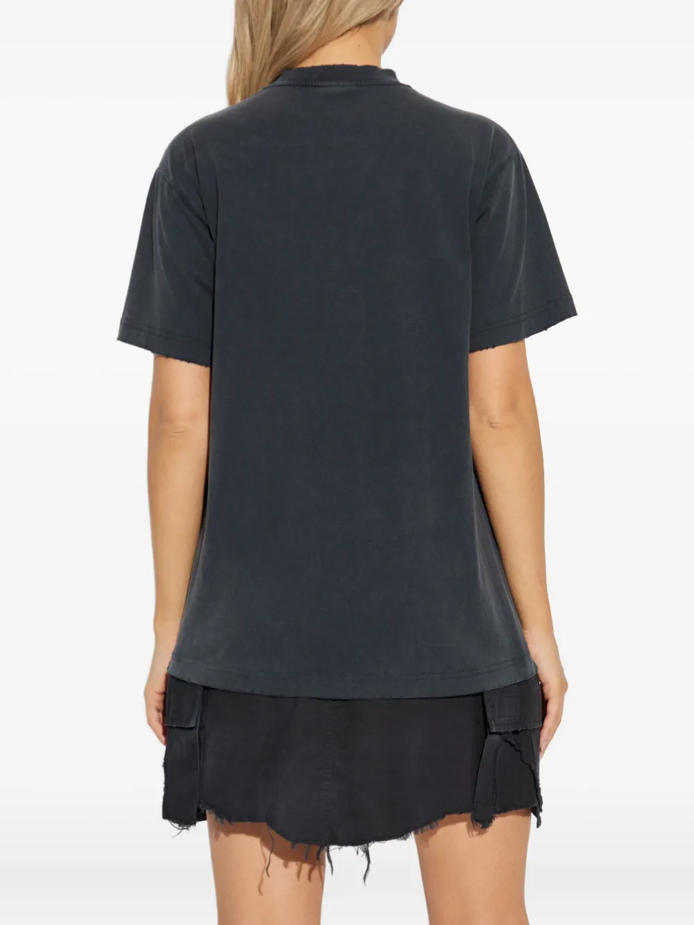 Balenciaga Gelaagde jurk met geborduurd logo Zwart