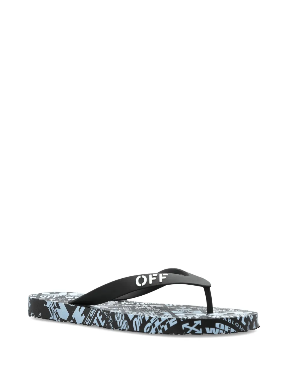 Off-White logo-print flip-flops Zwart
