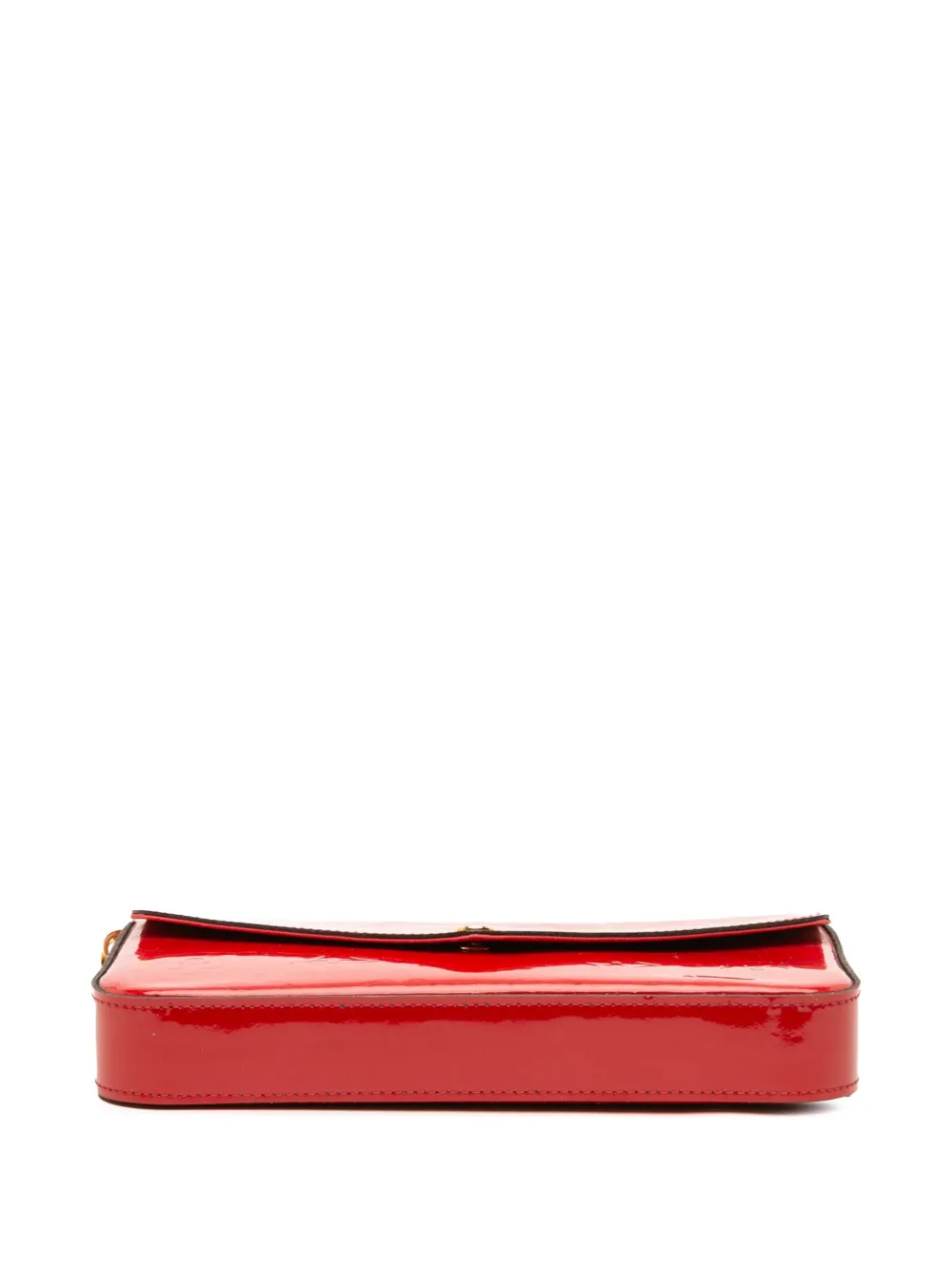 Pre-owned Louis Vuitton 2016 Monogram Vernis Pochette Felicie Crossbody Bag In Red