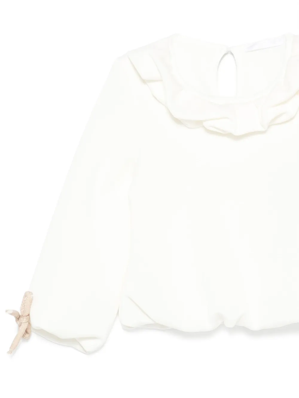 Miss Grant Kids Shirt met franje kraag Wit