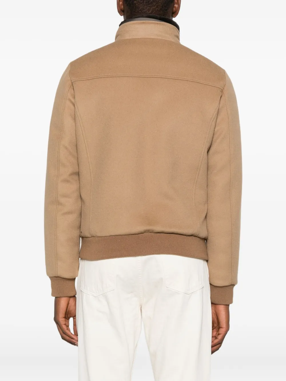 Moorer Jack met afwerking van bont en rits Bruin