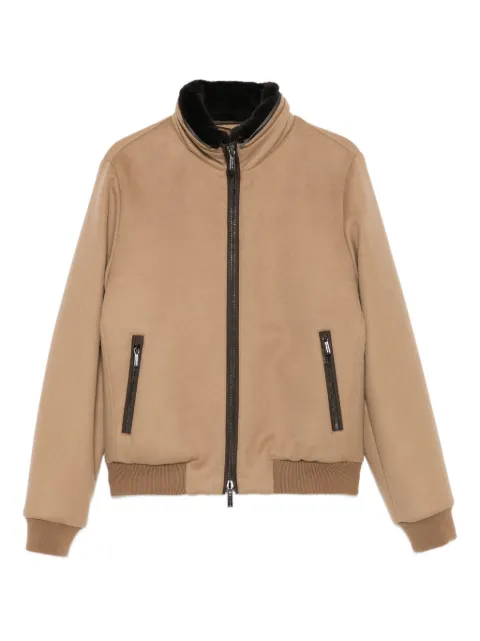 Moorer zip-up fur-trim jacket