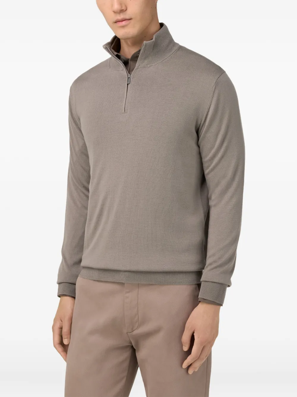 Boggi Milano Trui met halve rits Beige