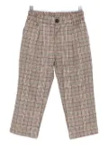 Miss Grant Kids plaid-pattern elastic-waist trousers - Brown