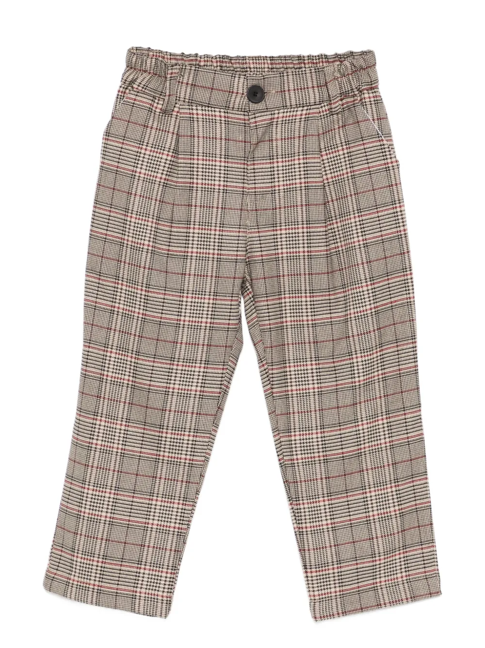 Miss Grant Kids plaid-pattern elastic-waist trousers | Brown | Image 1