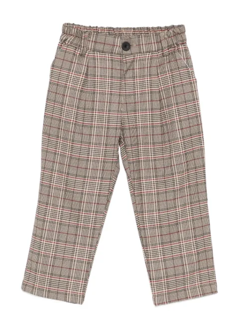Miss Grant Kids plaid-pattern elastic-waist trousers