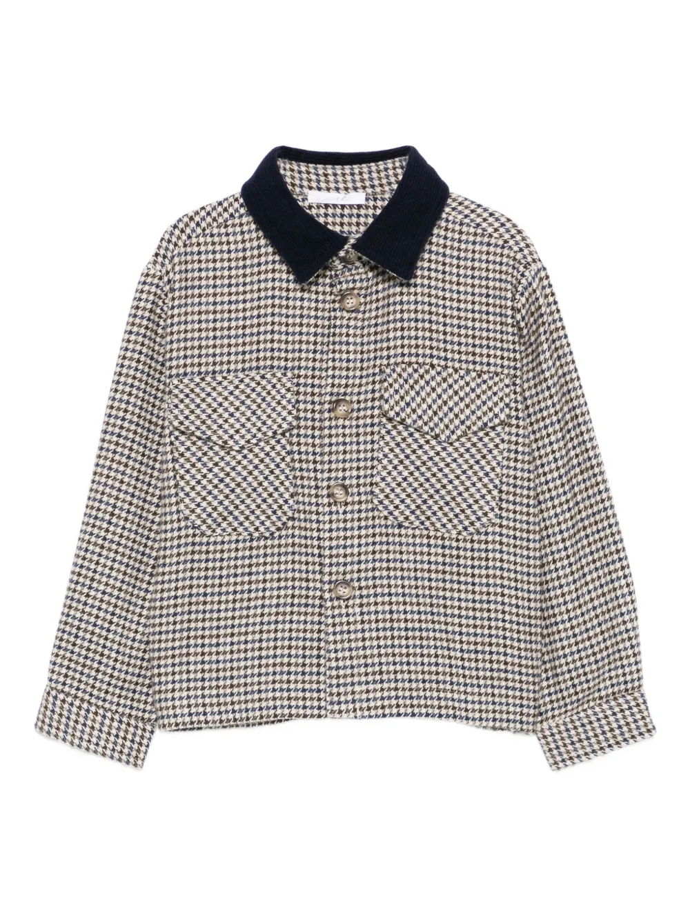 Miss Grant Kids  houndstooth-pattern collared shirt | Neutrals | Image 1