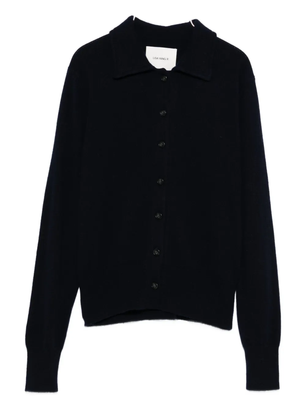 Lisa Yang Buttoned Classic-collar Cardigan In Blue