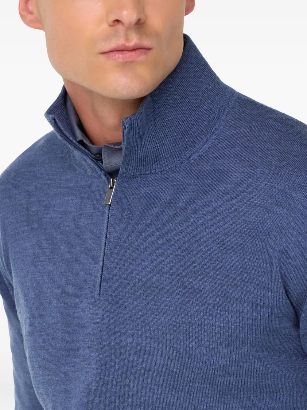 Boggi Milano Trui met halve rits Blauw