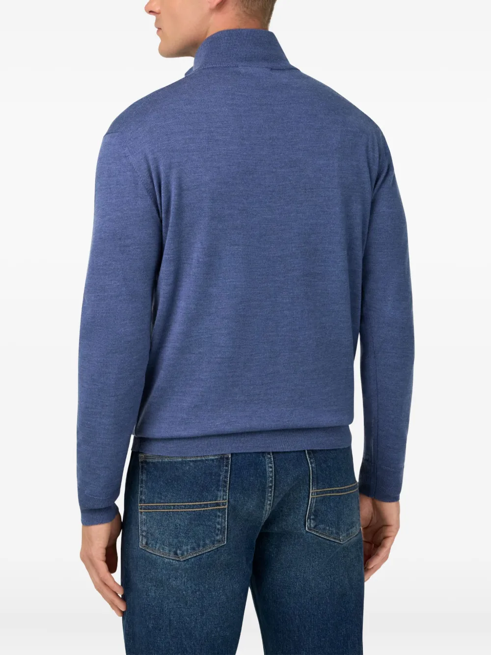 Boggi Milano Trui met halve rits Blauw