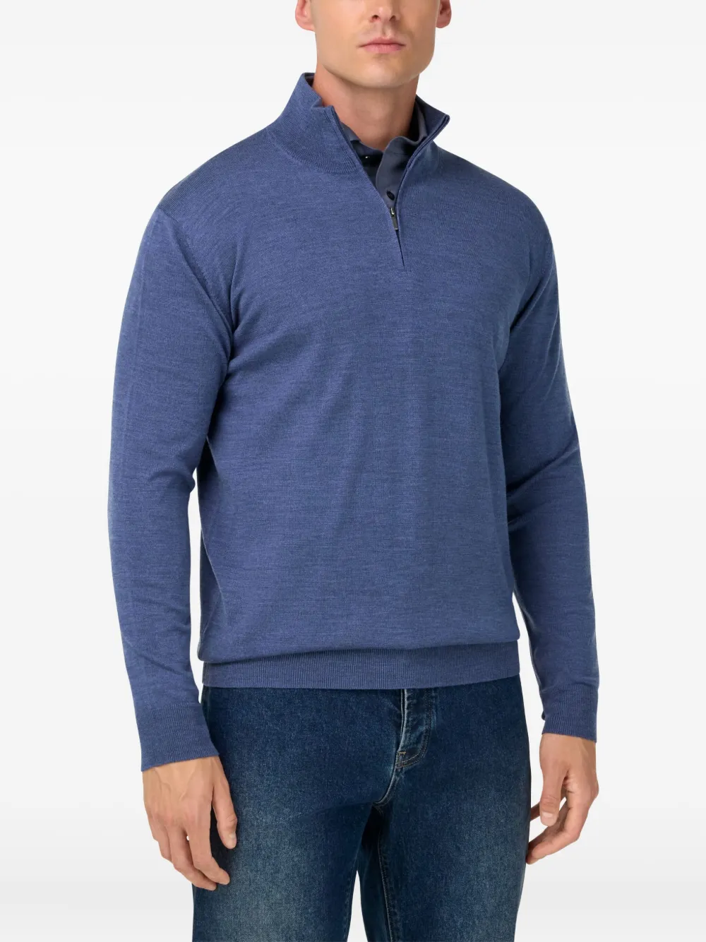 Boggi Milano Trui met halve rits Blauw