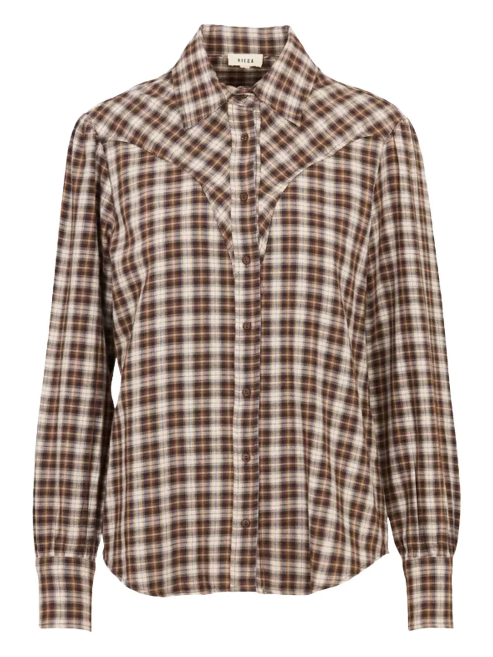 Diega Plaid Buttoned Shirt In Brown