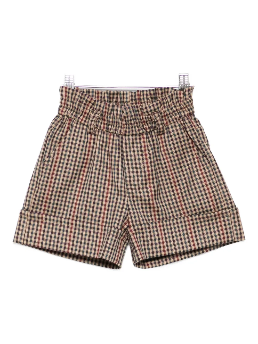 Miss Grant Kids check-pattern elastic-waist shorts - ブラウン Miss Grant Kids check-pattern elastic-waist shorts - ブラウン