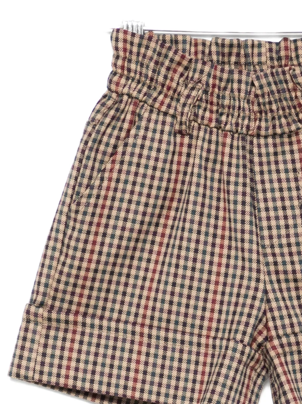Miss Grant Check-pattern Elastic-waist Shorts In Multi