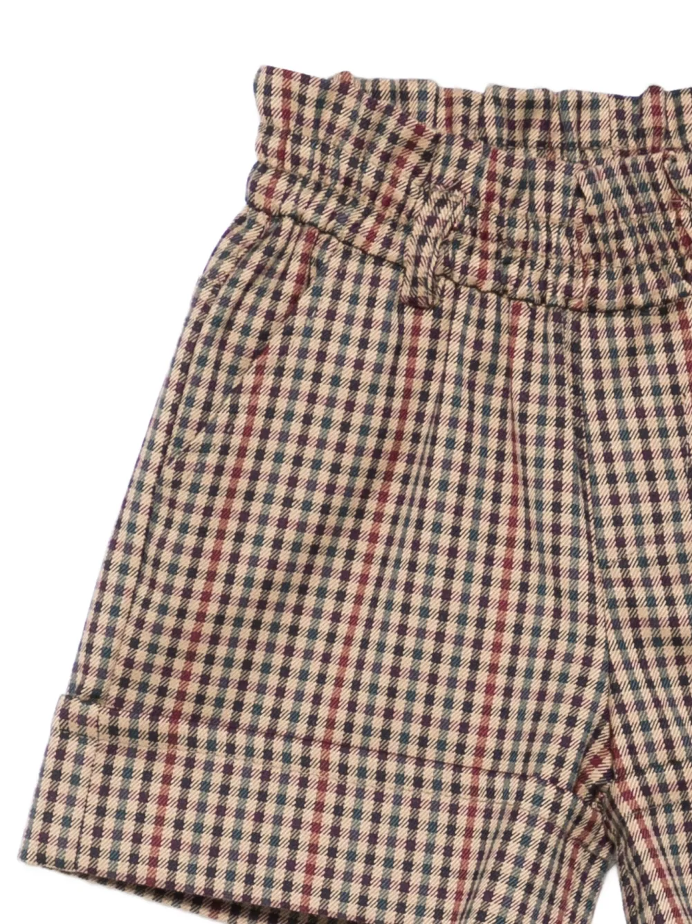 Miss Grant Kids Geruite shorts met elastische taille Bruin