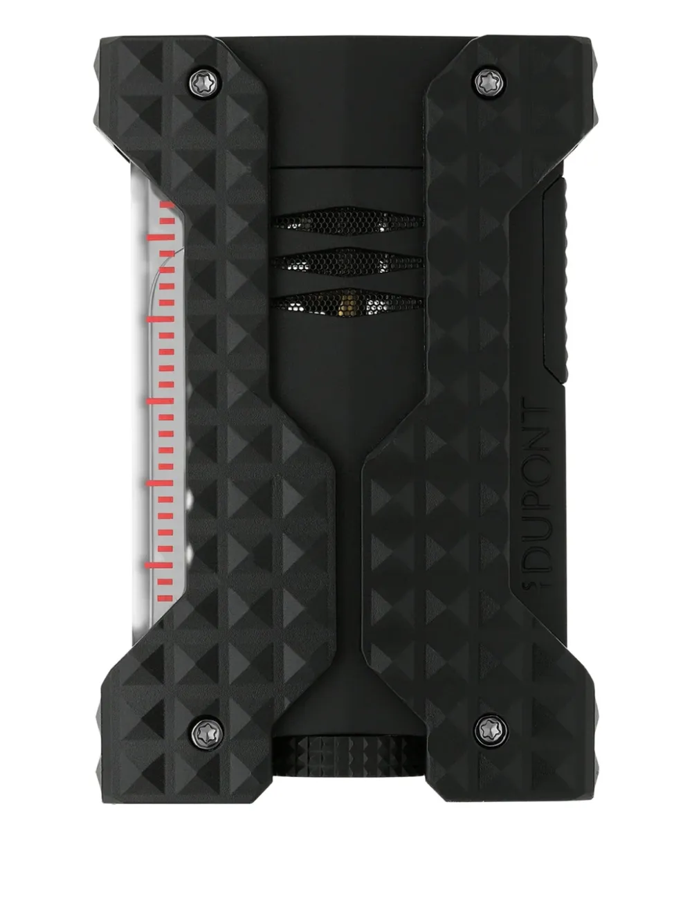 St Dupont Geometric-pattern Brass Lighter In Multi
