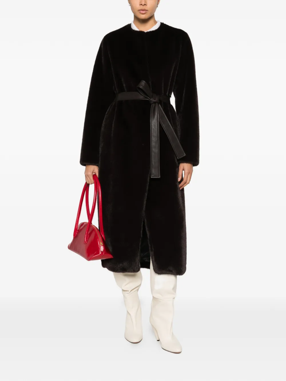 Vanessa Bruno belted coat | Faux Fur & Shearling Coats | Image 2