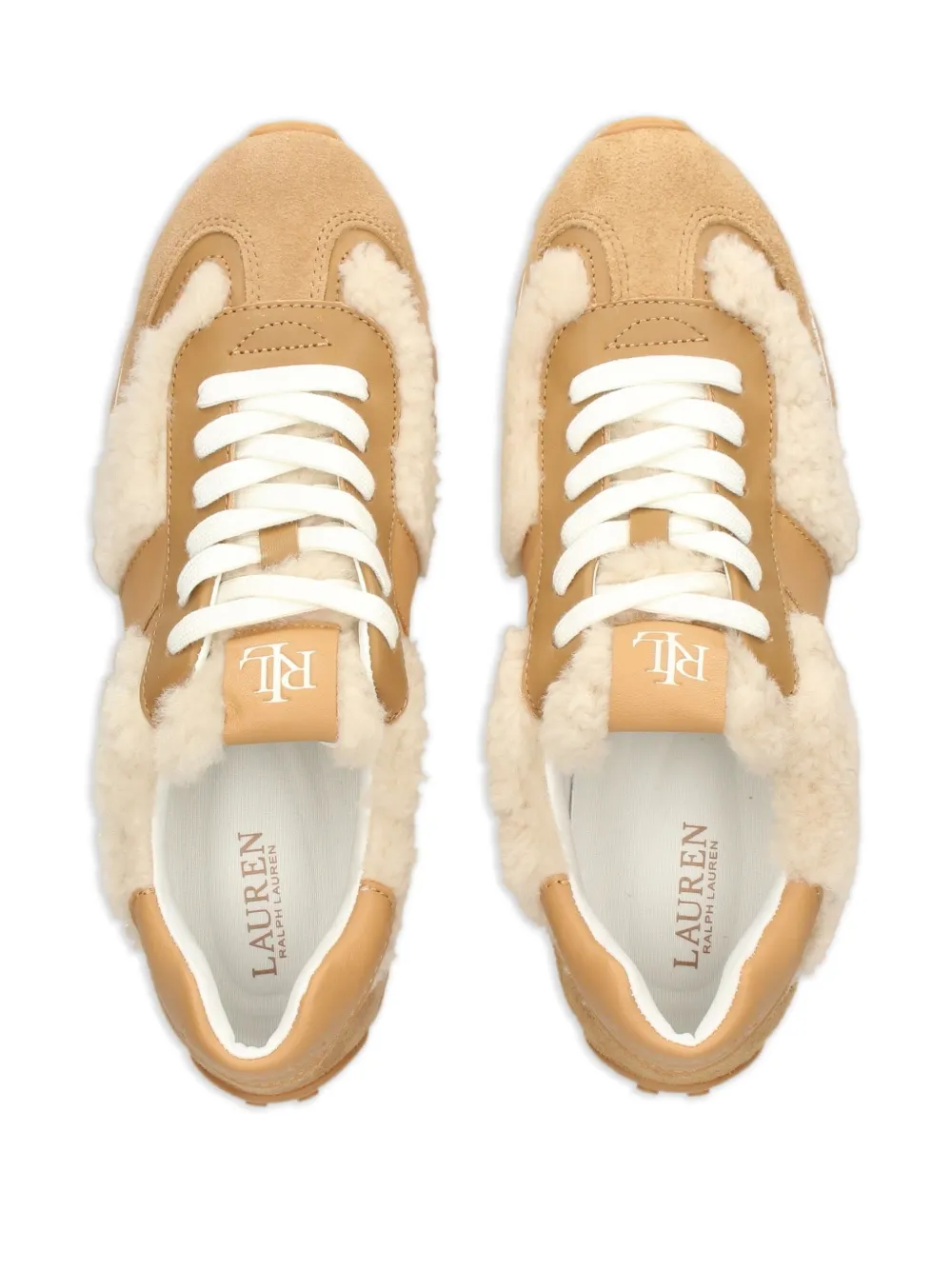 Lauren Ralph Lauren Suède lammy sneakers Bruin