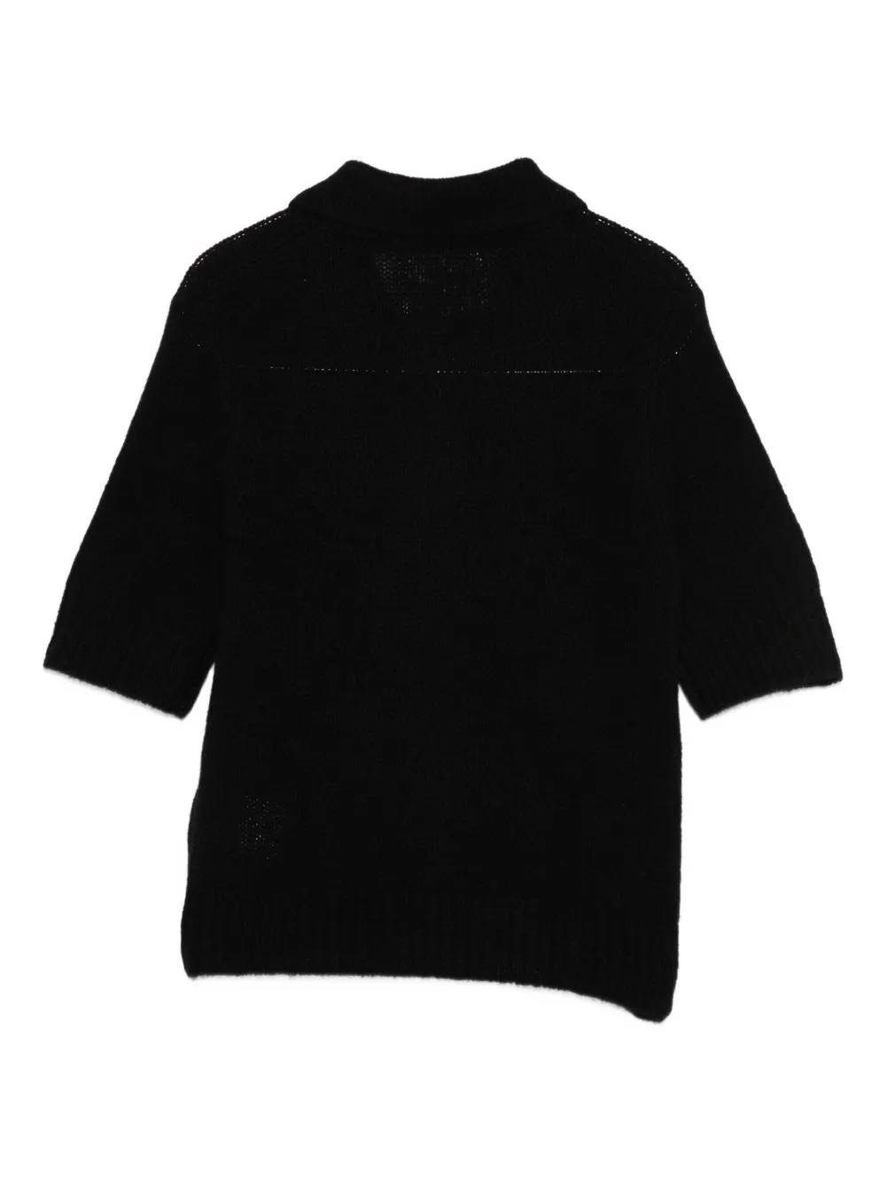 Lisa Yang Knitted Polo Top In Black