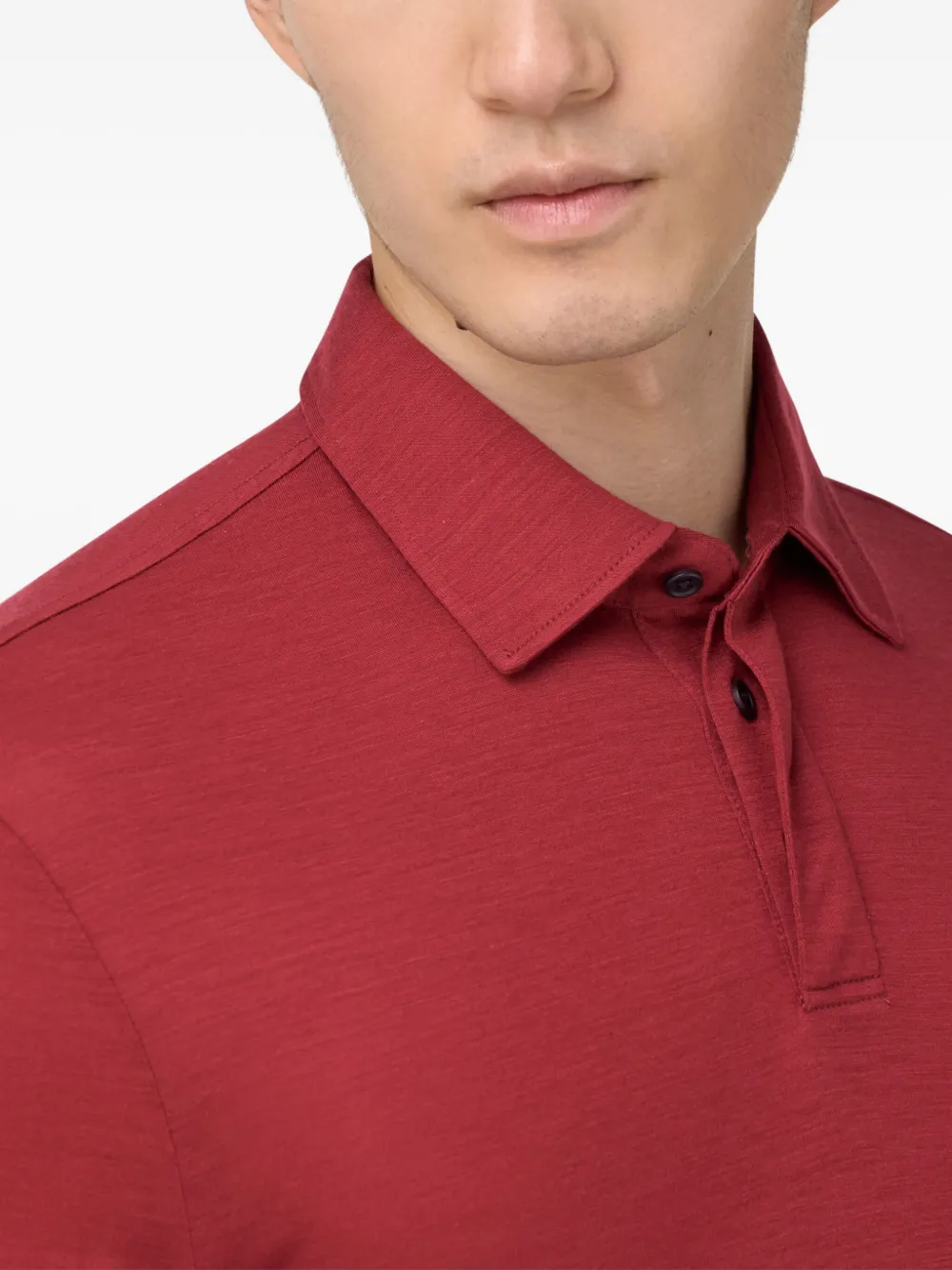 Boggi Milano Poloshirt van wolblend Rood