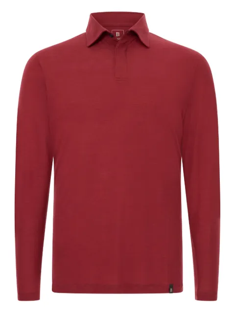 Boggi Milano long-sleeved wool-blend polo shirt