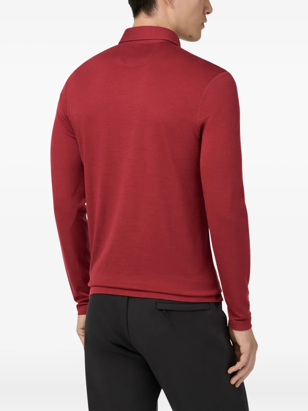 Boggi Milano Poloshirt van wolblend Rood