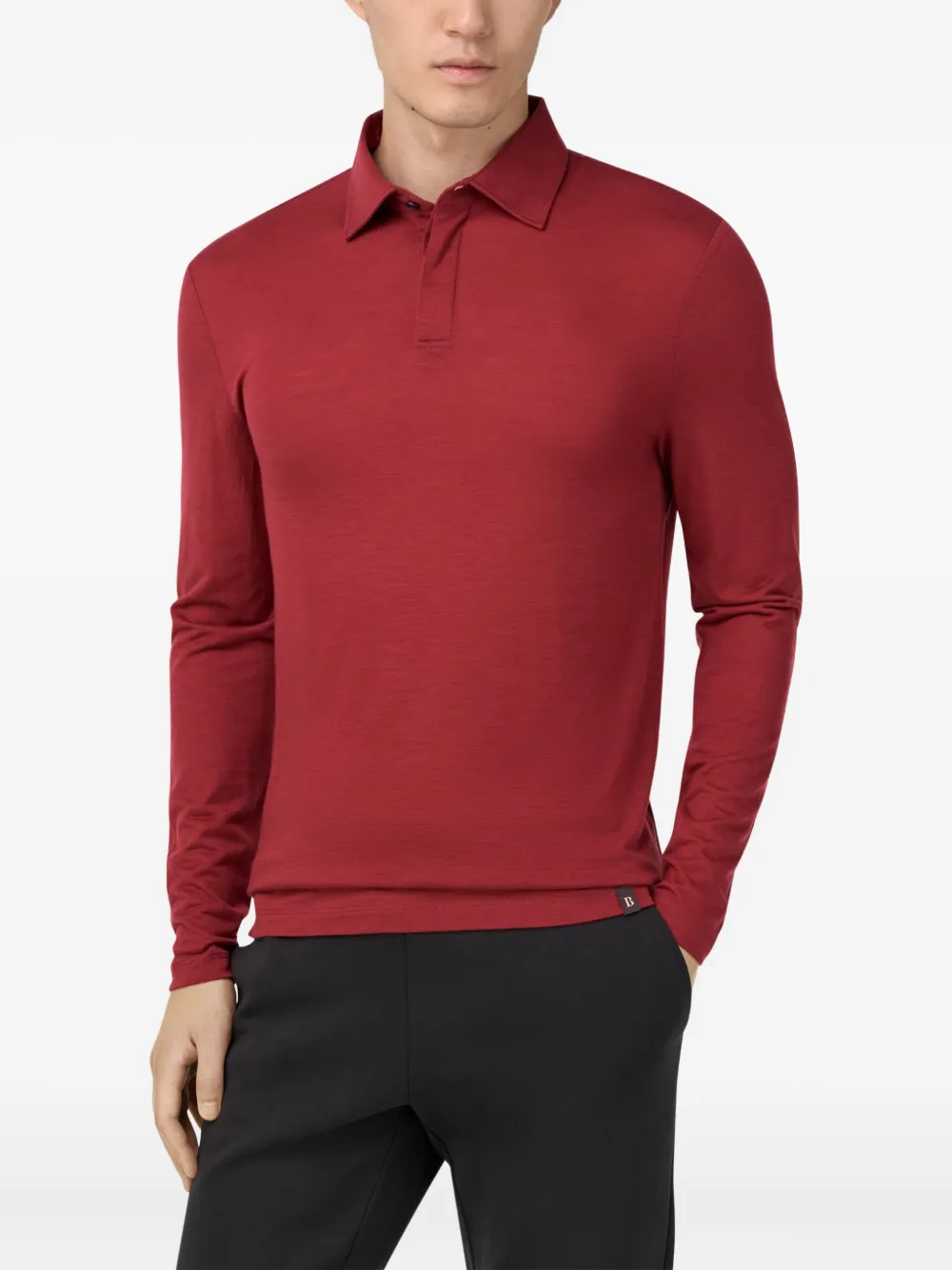 Boggi Milano Poloshirt van wolblend Rood